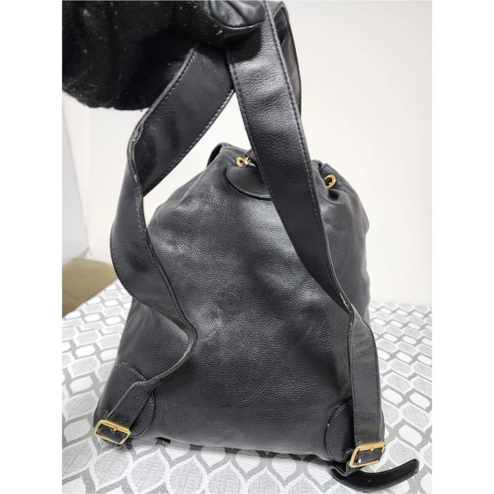 Gucci Vintage Leather Backpack Black